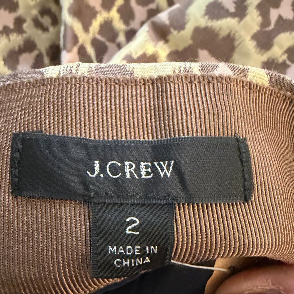 NWOT J. Crew Leopard Metallic Jacquard High Waist Shorts - Sz 2 - MSRP $90 - Picture 3 of 3